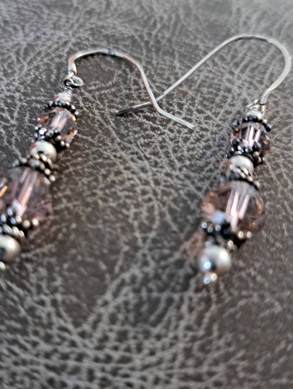 Swarovsmi Pink Crystal w/Sterling Silver Accents Earrings